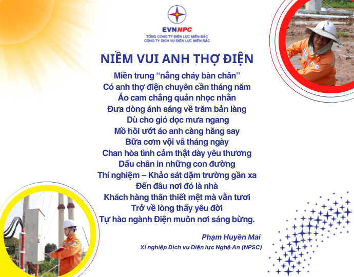 Bài thơ: Niềm vui anh thợ điện